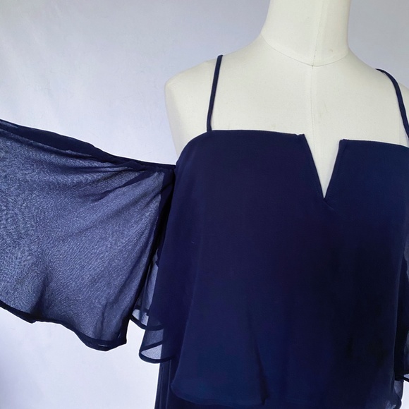 Women's blue cold shoulder dress Size M - Picture 2 of 3